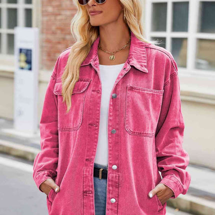Button Up Denim Jacket with Pockets