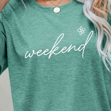 WEEKEND Flower Graphic Short Sleeve Tee