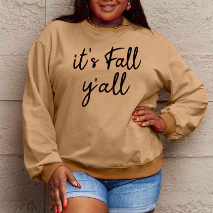 Simply Love Full Size IT'S FALL Y'ALL Graphic Sweatshirt