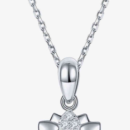 Moissanite Flower Shape Pendant Necklace