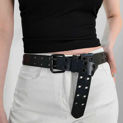 Grommet PU Leather Belt