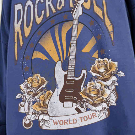 Simply Love Simply Love Full Size ROCK & ROLL WORLD TOUR Graphic Sweatshirt