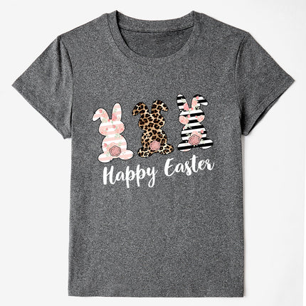 HAPPY EASTER Round Neck Short Sleeve T-Shirt