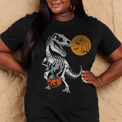 Simply Love Full Size Dinosaur Skeleton Graphic Cotton T-Shirt