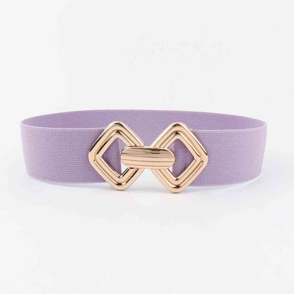 Geometric Buckle Elastic Wide Belt