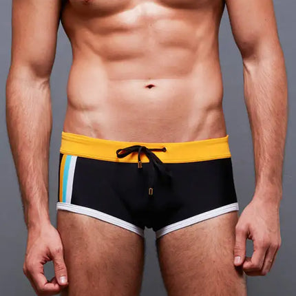 Bañador tipo bóxer con cintura ancha y bloques de color para hombre 