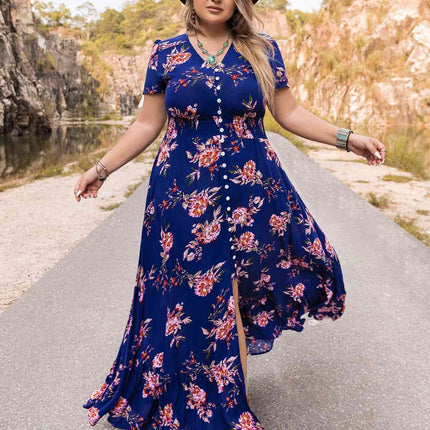 Plus Size V-Neck Maxi Dress