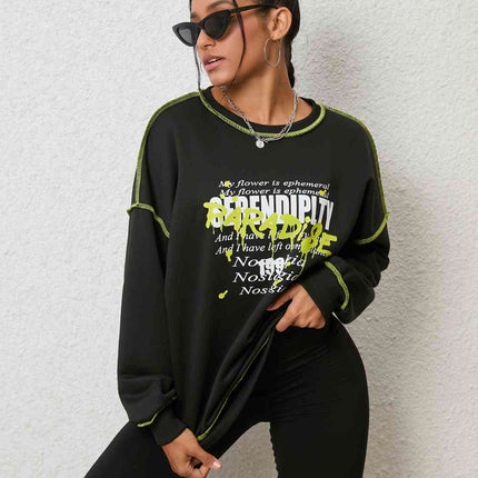 Graphic Round Neck Sweatshirt