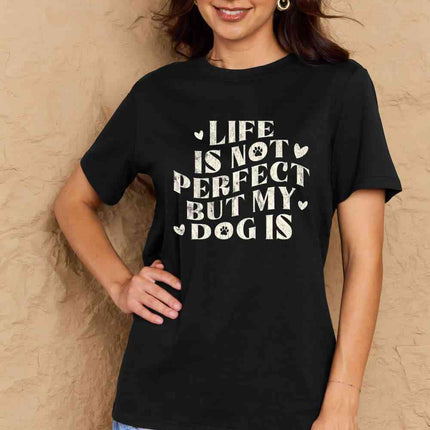 Simply Love Full Size Dog Slogan Graphic Cotton T-Shirt