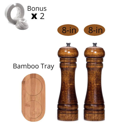 Salt and Pepper Mills, Solid Wood Pepper Mill