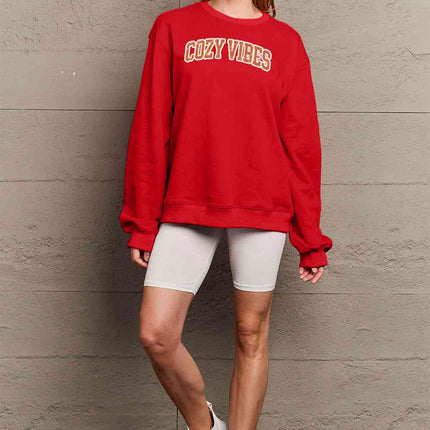 Simply Love Full Size COZY VIBES Graphic Sweatshirt - Vickie Lynn's