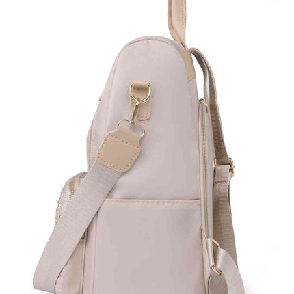 Zipper Pocket Beaded Backpack