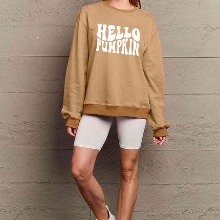 Simply Love Full Size HELLO PUMPKIN Graphic Sweatshirt