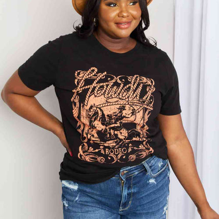 mineB Full Size Graphic Round Neck Tee