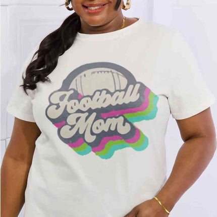 Simply Love Full Size FOOTBALL MOM Graphic Cotton Tee