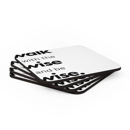 Home Decor, Coaster Set - 4 piece Home/Office, Walk With The Wise And Be Wise, Scriptural Inspiration
