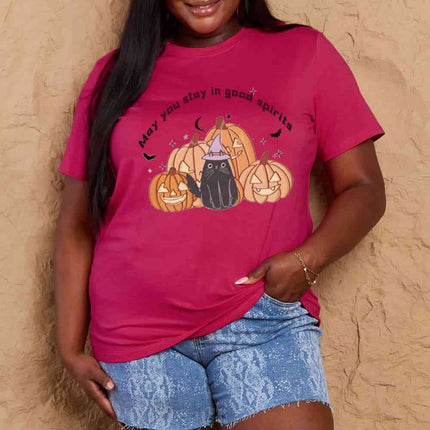 Simply Love Full Size MAY YOU STAY IN GOOD SPIRITS Graphic Cotton T-Shirt