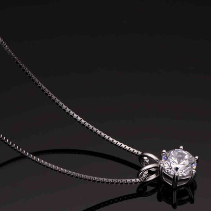 925 Sterling Silver 1 Carat Moissanite Pendant Necklace