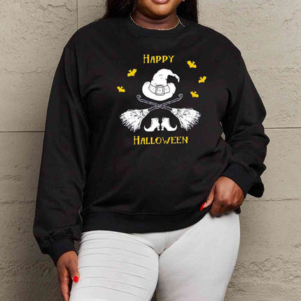 Simply Love Full Size HAPPY HALLOWEEN Graphic Sweatshirt