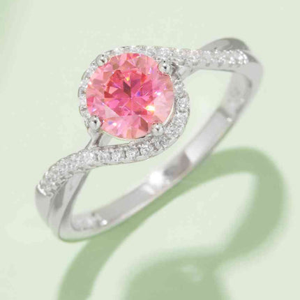 1 Carat Moissanite Contrast 925 Sterling Silver Ring