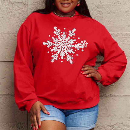 Simply Love Full Size Snowflake Graphic Sweatshirt