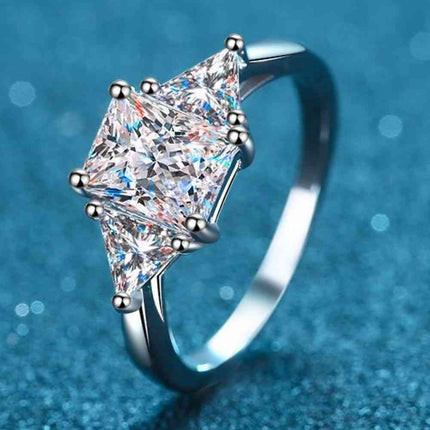 3 Carat Moissanite 925 Sterling Silver Rhodium-Plated Ring