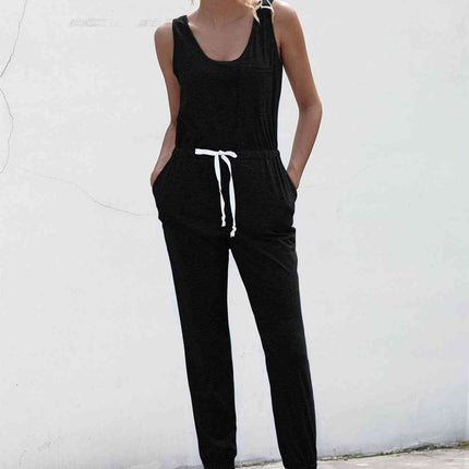 Knot Sleeveless Waist Jumpsuit