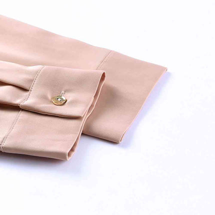 Sequin Button Front High-Low Shirt Dress