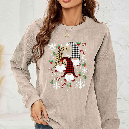 Faceless Gnome Graphic Drop Shoulder Sweatshirt