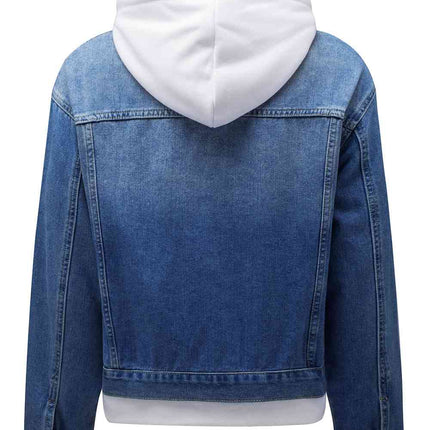 Distressed Hooded Denim Jacket