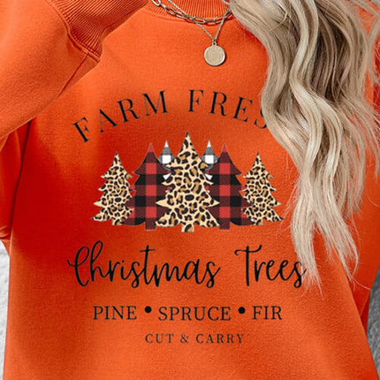 Graphic Round Neck Long Sleeve Sweatshirt