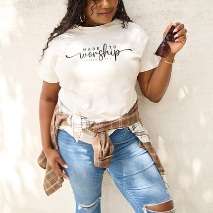Simply Love Full Size MADE TO WORSHIP Short Sleeve T-Shirt
