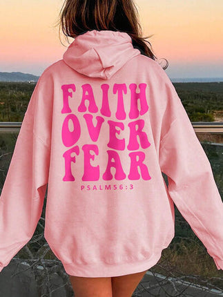 FAITH OVER FEAR Dropped Shoulder Hoodie - Vickie Lynn's
