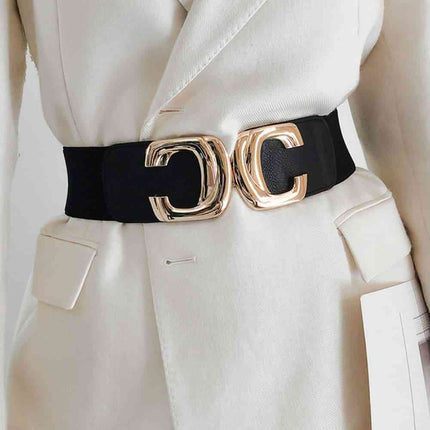 Zinc Alloy Buckle Elastic Wide Belt