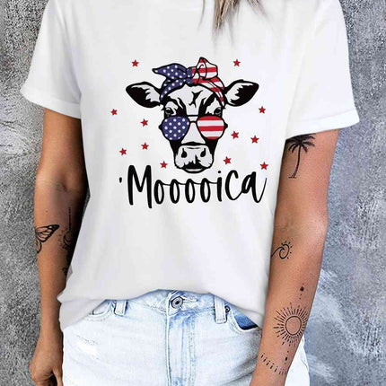 Animal Graphic Round Neck Tee