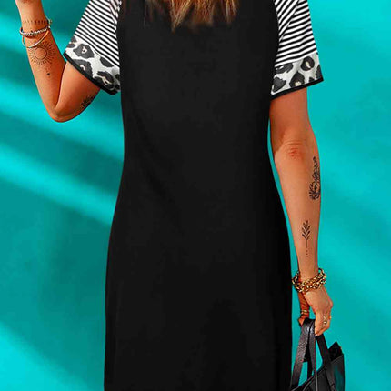 Easter Letter Graphic Mixed Print Twisted T-Shirt Dress