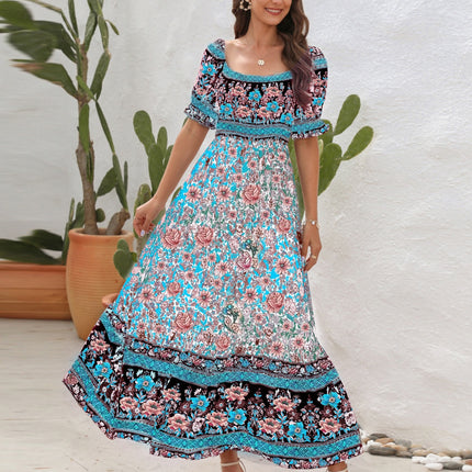 Floral Flounce Sleeve Midi Dress