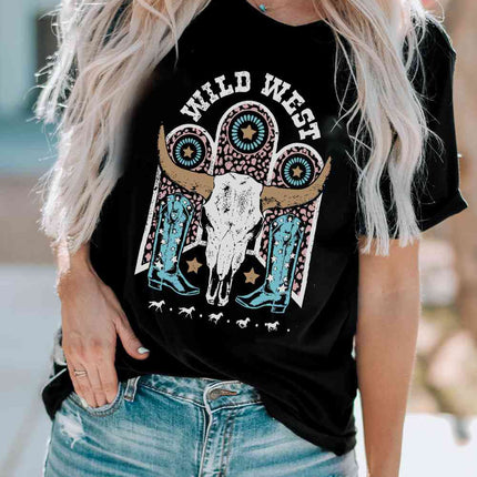 WILD WEST Graphic Short Sleeve Tee Shirt - Vickie Lynn's