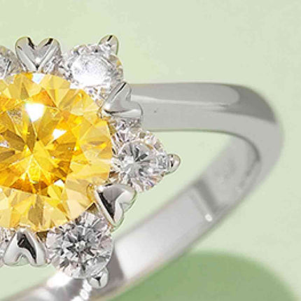 1 Carat Moissanite 925 Sterling Silver Cluster Ring