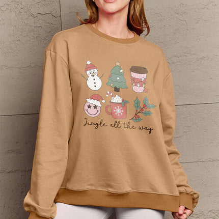 Simply Love Full Size JINGLE ALL THE WAY Long Sleeve Sweatshirt