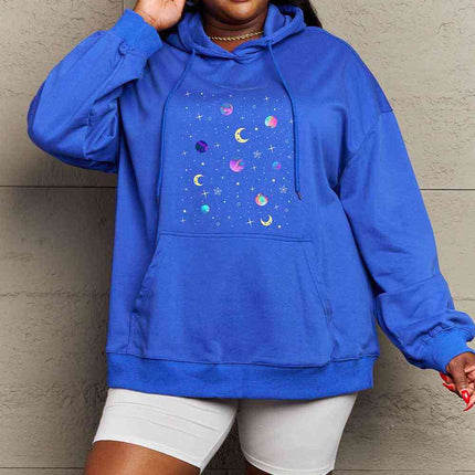 Simply Love Simply Love Full Size Dropped Shoulder Star & Moon Graphic Hoodie