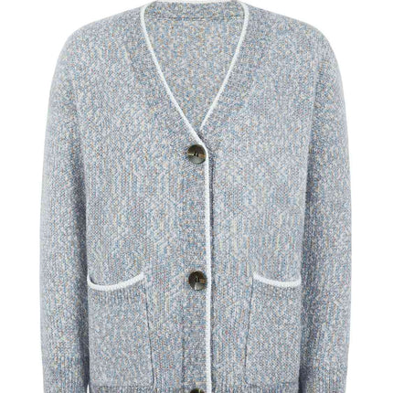 Button Down V-Neck Cardigan with Pockets