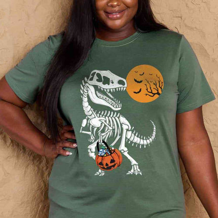 Simply Love Full Size Dinosaur Skeleton Graphic Cotton T-Shirt