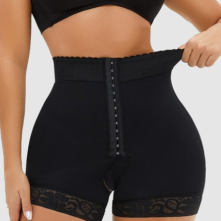 Full Size Lace Detail Hook-and-Eye Shaping Shorts