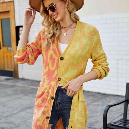 Leopard Button Down Longline Cardigan