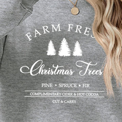 Graphic Round Neck Dropped Shoulder Sweatshirt