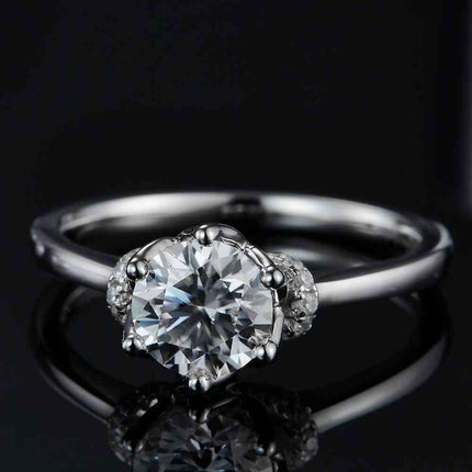1 Carat Moissanite 925 Sterling Silver Ring