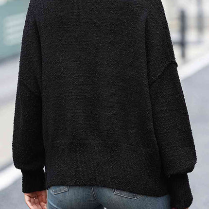 Button-Up Dropped Shoulder Cardigan