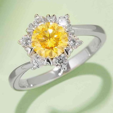 1 Carat Moissanite 925 Sterling Silver Cluster Ring