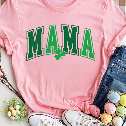 MAMA Round Neck Short Sleeve T-Shirt